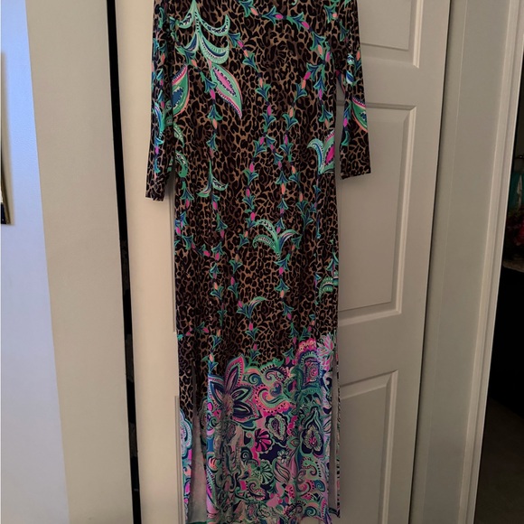 Lilly Pulitzer Leopard Print Maxi Dress with Paisley Accents med NEW - Picture 6 of 6
